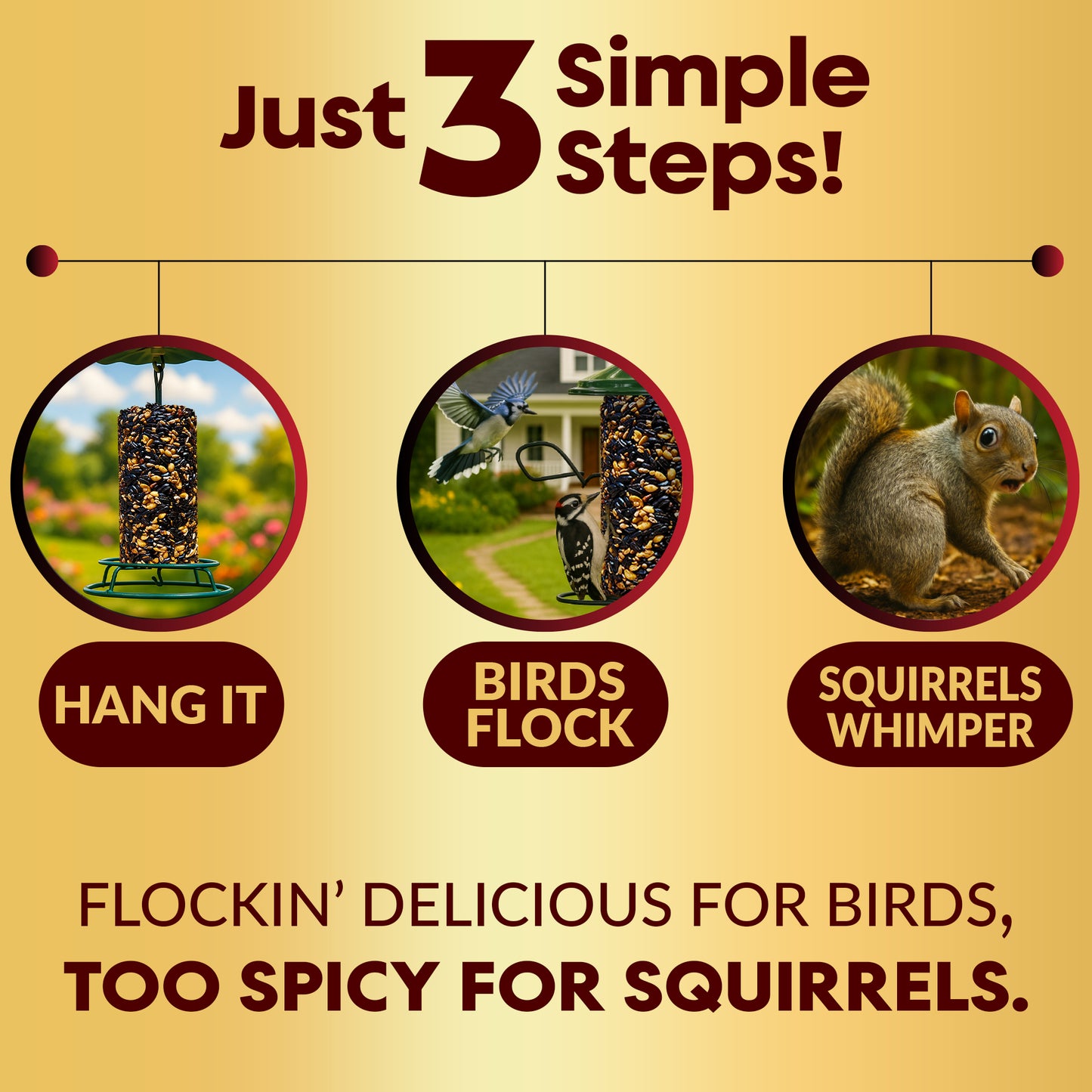 Flockin' Hot Pepper Bird Seed Cylinder - 1.5lbs & 4" x 7.75"