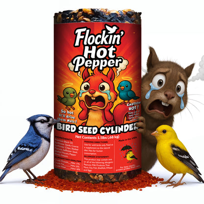 Flockin' Hot Pepper Bird Seed Cylinder - 1.5lbs & 4" x 7.75"