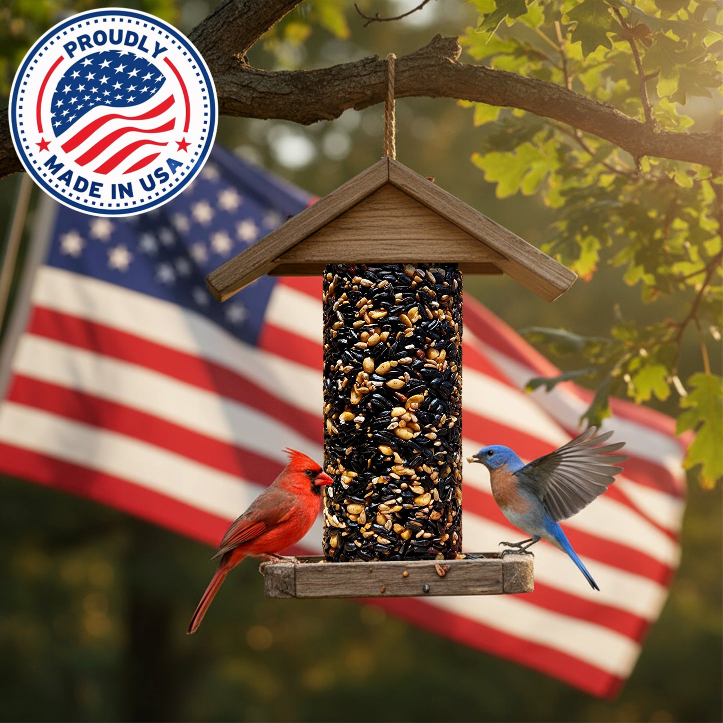 Hot Pepper Bird Seed Cylinders with Hole – Spicy Birdseed to Reduce Squirrels – Bird Seeds for Outside Wild Birds – No Mess Birdseed – Hot Birdseed with No Filler – All Natural, USA Made (4" x 7.75")