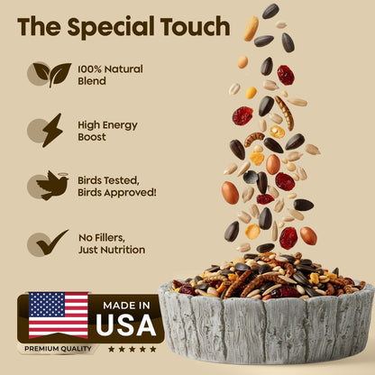 Cardinal Bird Seeds for Outside Wild Birds - Premium Cardinal Bird Feed with Sunflower Seed, Mealworms & Peanuts - Bird Food for Outside Wild Birds - Attracts Cardinals & Songbirds - No Fillers (5LBS)