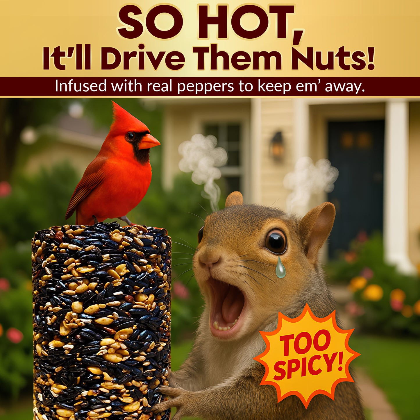 Flockin' Hot Pepper Bird Seed Cylinder - 1.5lbs & 4" x 7.75"