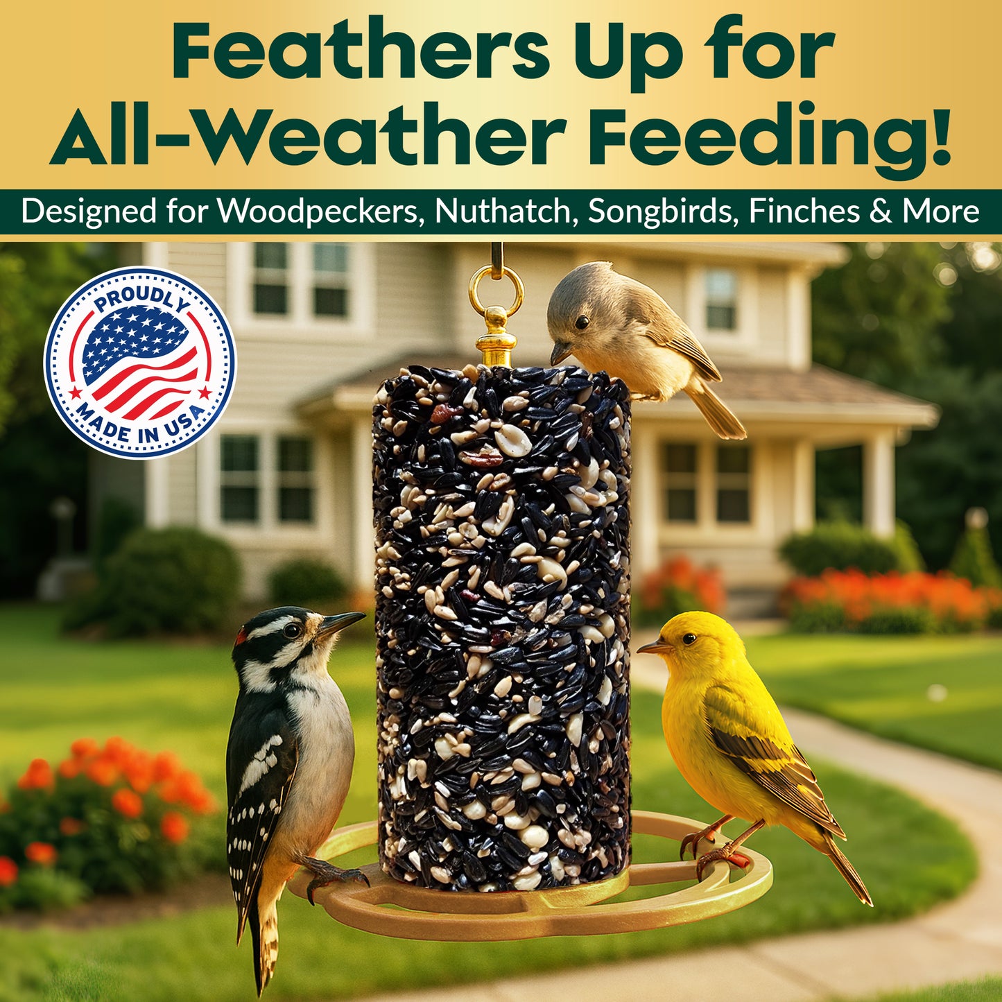 Flockin' All Season Bird Seed Cylinder - 1.5lbs, 4" x 7.75"