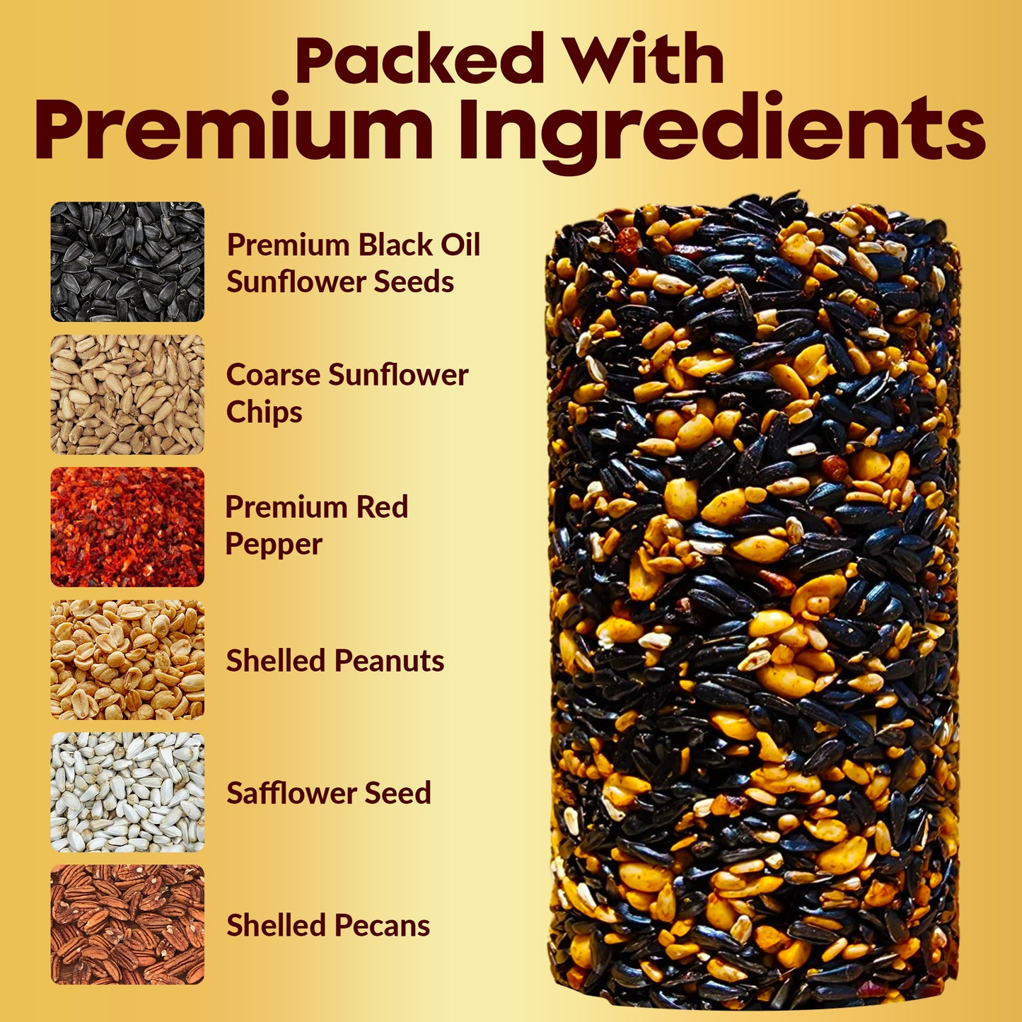 Flockin' Hot Pepper Bird Seed Cylinder - 1.5lbs & 4" x 7.75"