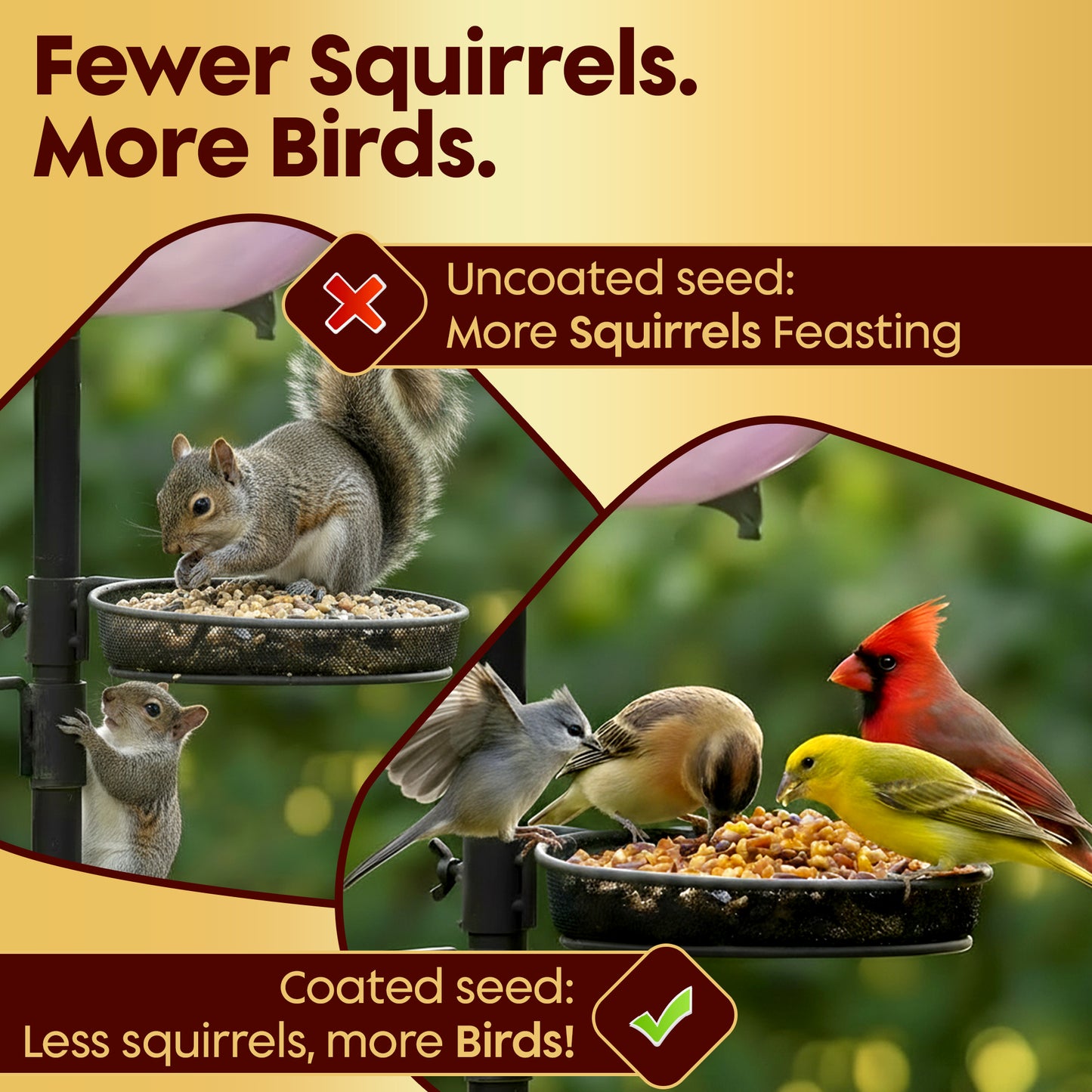 Flaming Hot Pepper Bird Seed Oil - Extremely Spicy Squirrel Seed Sauce - Helps Limit Squirrels at Bird Feeders - Safe for Wild Birds - Birds Can't Taste Spice, All Natural Ingredients, USA Made (16oz
