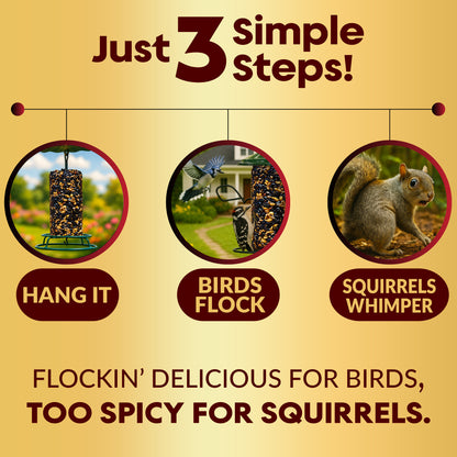 Flockin' Hot Pepper Bird Seed Cylinder - 1.5lbs & 4" x 7.75"