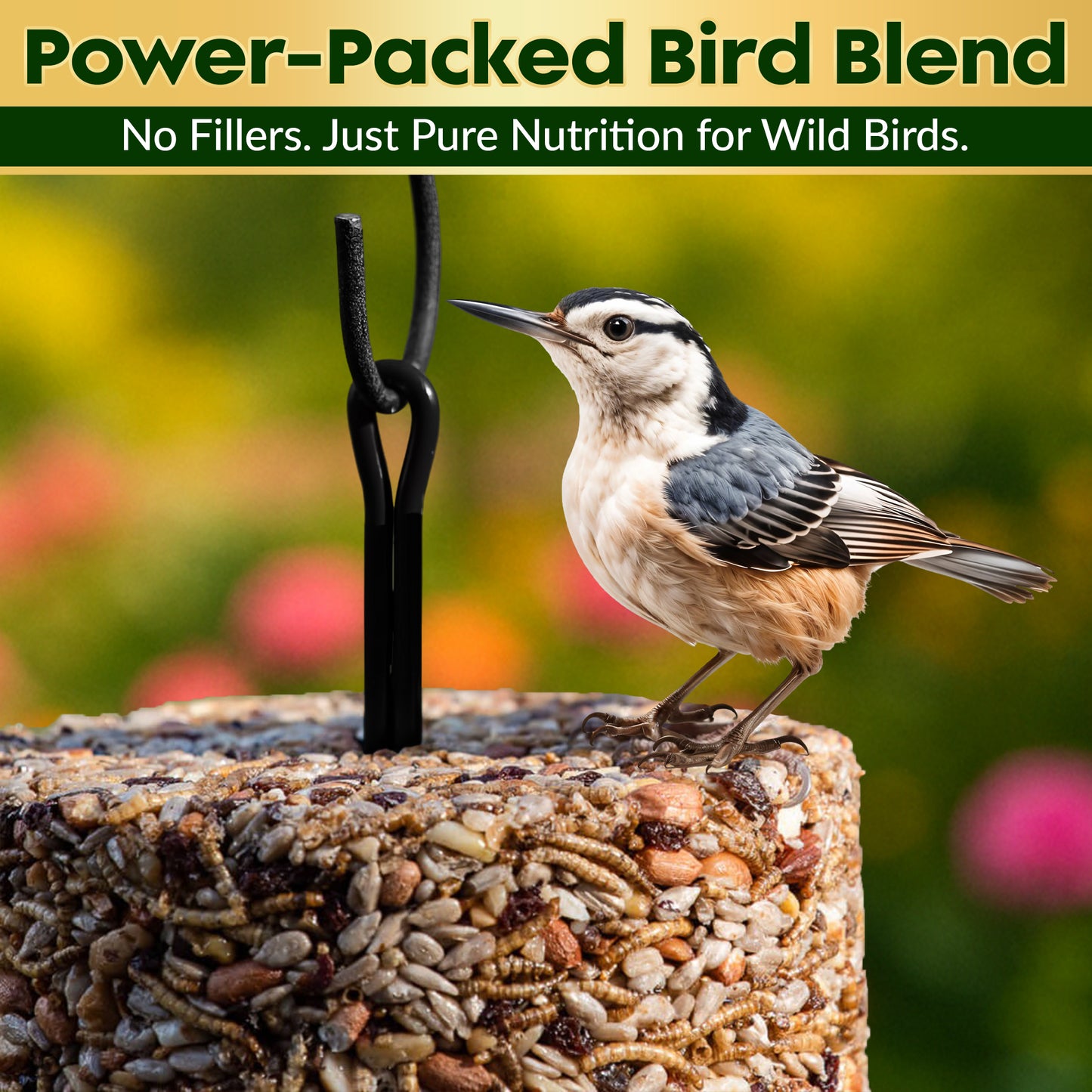 Flockin' Bugs, Nuts & Berries Bird Seed Cylinder - 1.5lbs & 4" x 7.75"