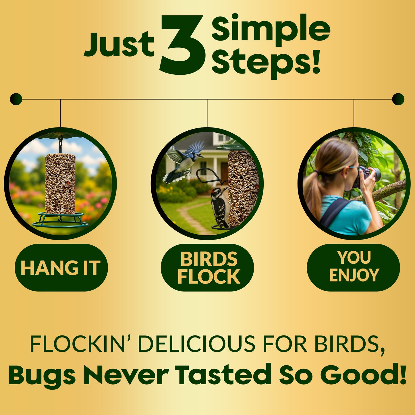 Flockin' Bugs, Nuts & Berries Bird Seed Cylinder - 1.5lbs & 4" x 7.75"
